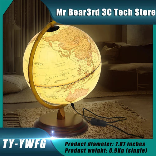 lampe de bureau led avec globe terrestre rotatif décoratif - vue 3 sur 10