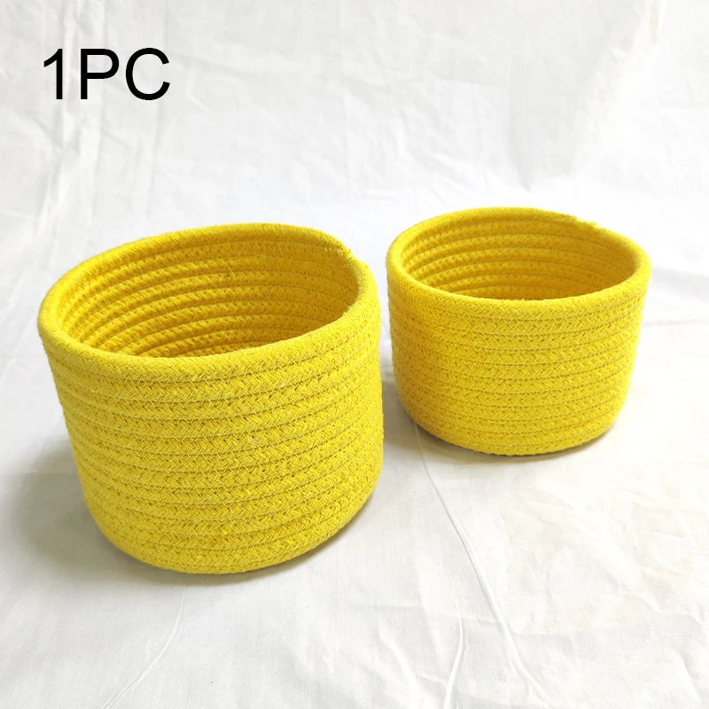 paniers de rangement en corde de coton pour jouets et objets divers - vue 10 sur 12