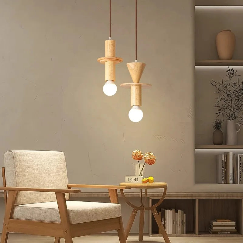suspension moderne en rondins style japonais pour intérieur élégant - vue 3 sur 10
