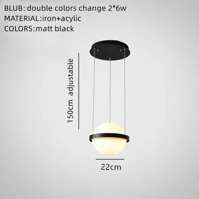 lustre moderne diy led avec pot de fleurs pour jardin céleste - vue 16 sur 18