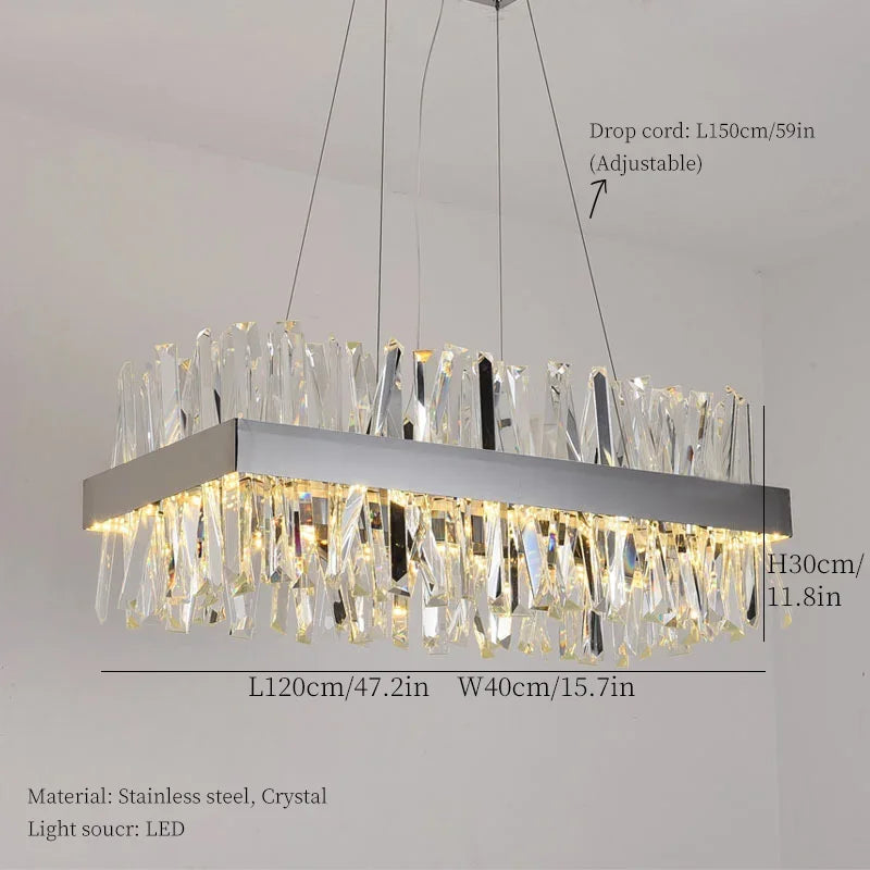 lustre en cristal nordique lumineux pour décoration moderne