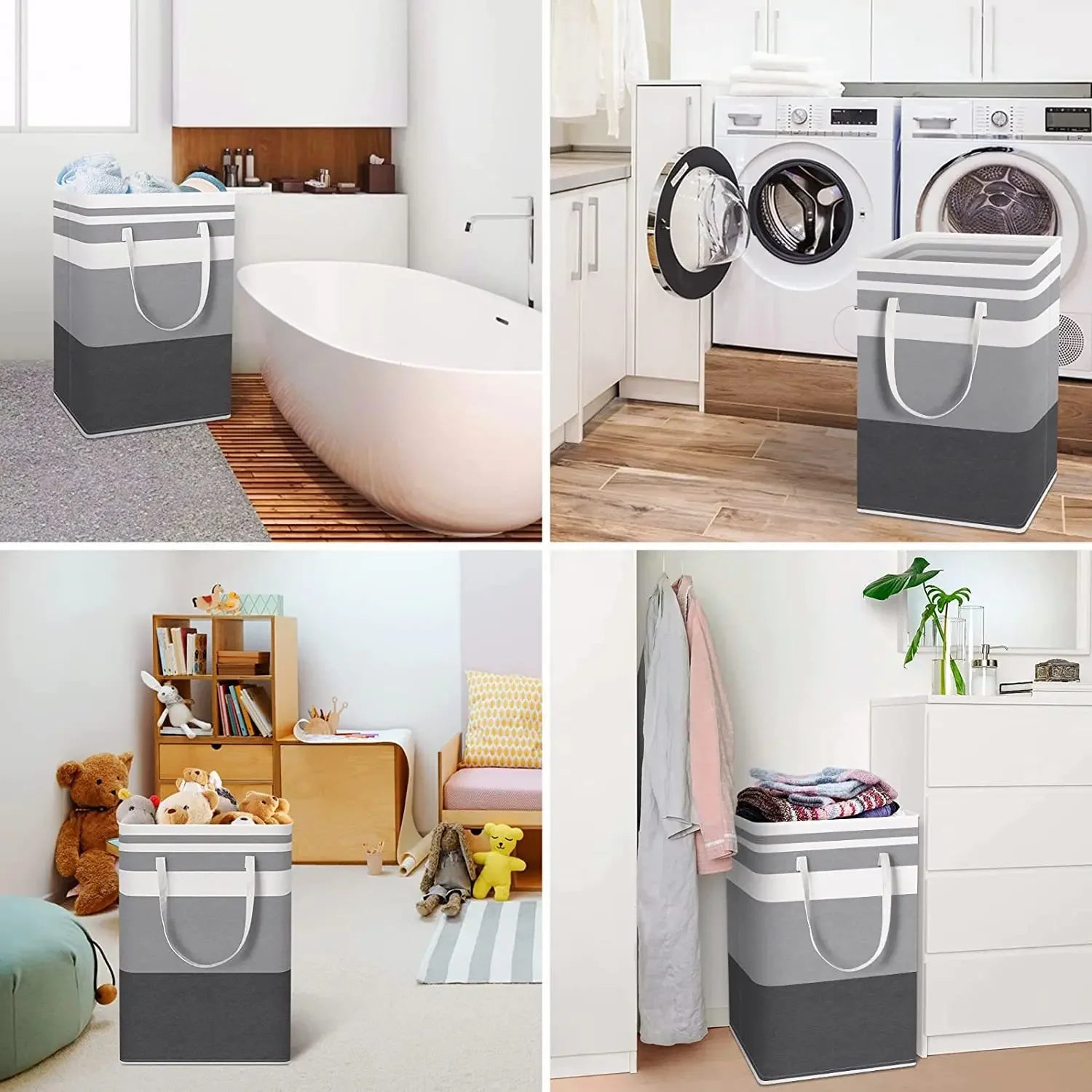 panier à linge pliable en tissu imperméable grande capacité - vue 5 sur 8
