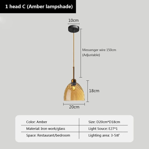 suspension moderne en verre design pour décoration intérieure - vue 10 sur 23