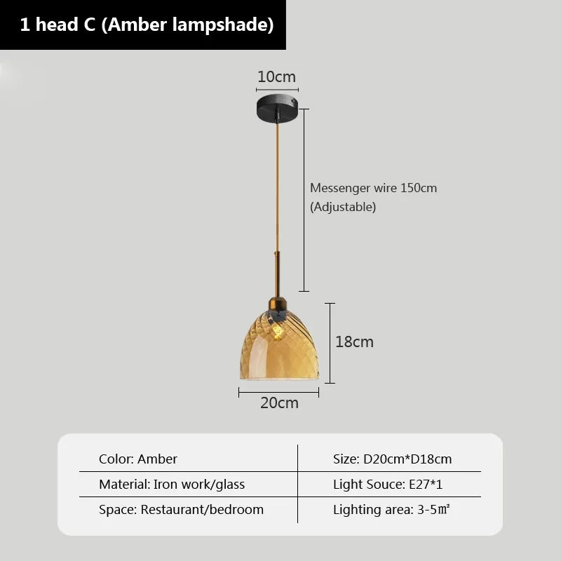 suspension moderne en verre design pour décoration intérieure - vue 9 sur 23