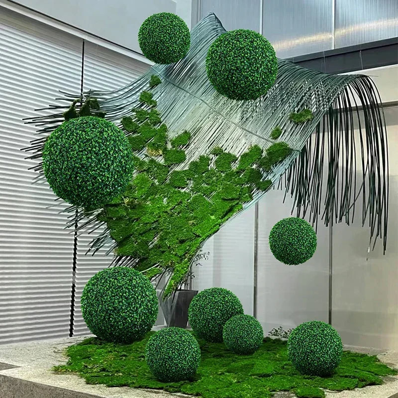 boule de buis artificielle décorative pour intérieur extérieur - vue 2 sur 6