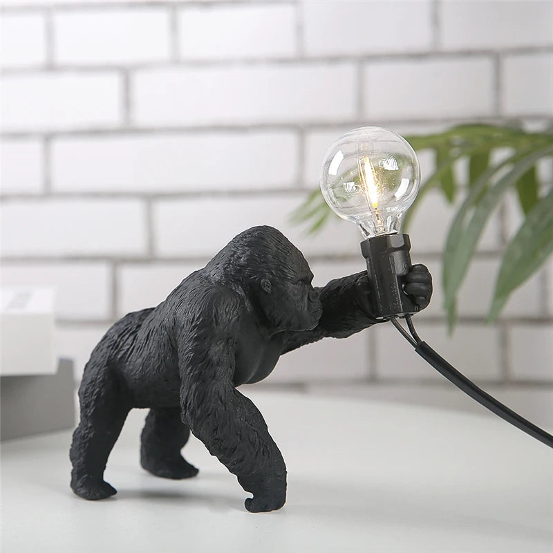 lampe à poser nordique king kong en résine personnalisable animaux - vue 4 sur 15