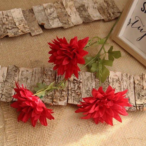lot de 4 branches de dahlia artificielles en soie décoratives - vue 6 sur 7