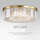 lustre led en métal style rétro américain avec chaîne et cristal