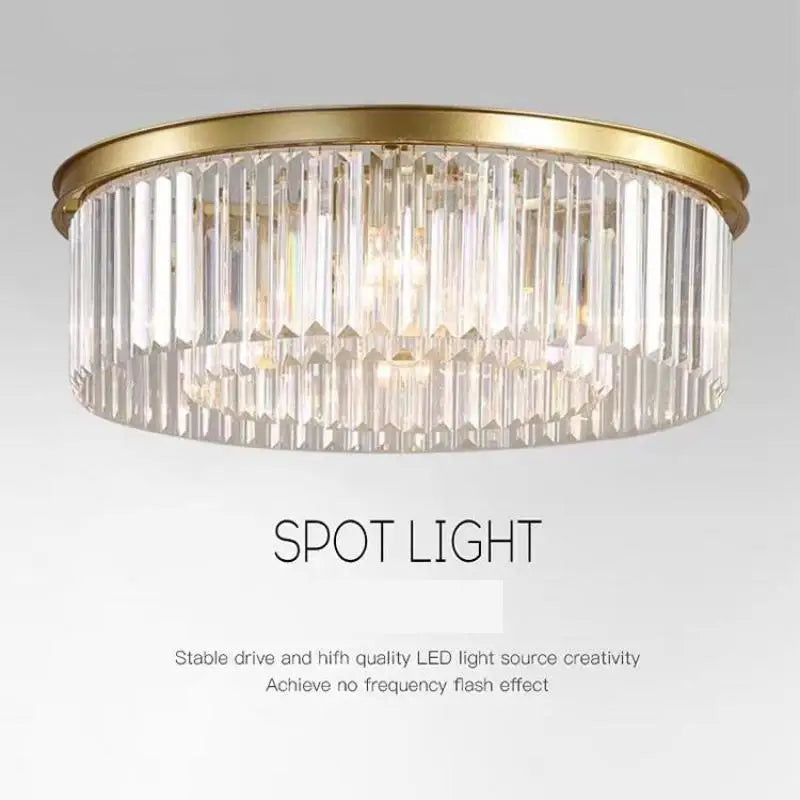 lustre led en métal style rétro américain avec chaîne et cristal - vue 3 sur 26
