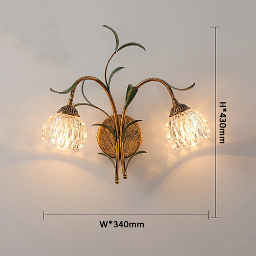 Applique murale style rétro bronze fleur - vue 9 sur 8