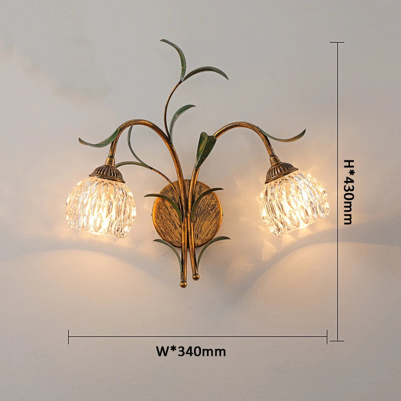 Applique murale style rétro bronze fleur - vue 8 sur 8