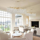 lustre en cristal de luxe avec branches led pour intérieur moderne