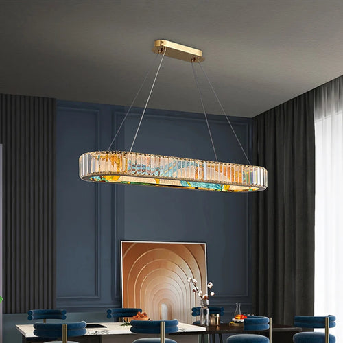 lustre led dimmable moderne en acier cercle décoratif - vue 4 sur 14