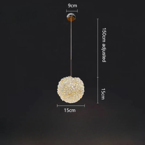 suspension en cristal k9 forme de fleur design moderne et luxueux - vue 10 sur 10