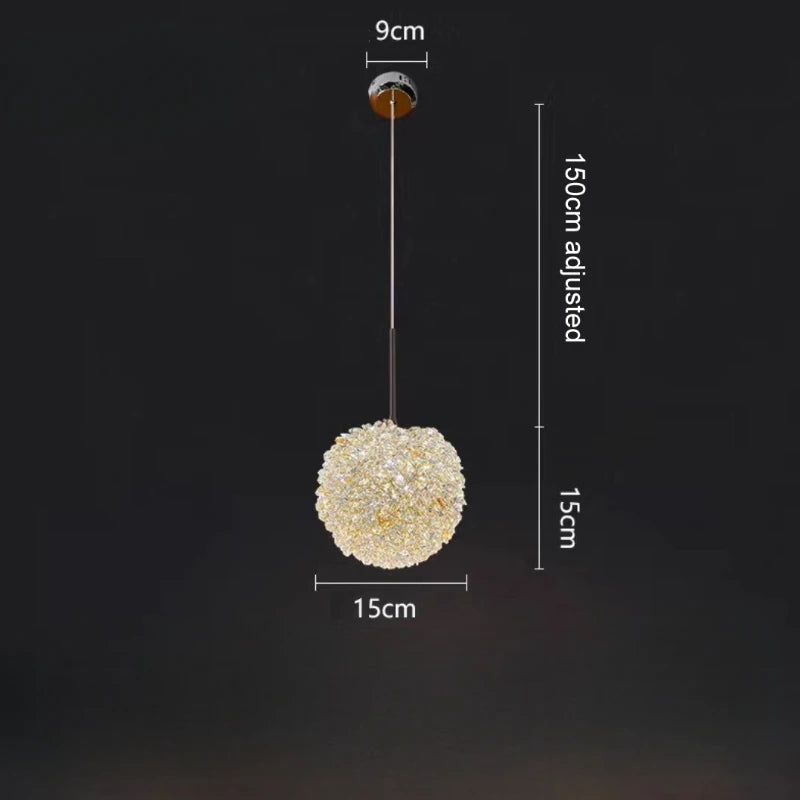 suspension en cristal k9 forme de fleur design moderne et luxueux - vue 9 sur 10