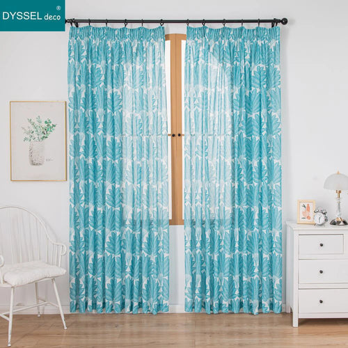 Rideau motif feuilles style moderne pour salon chambre - vue 2 sur 8