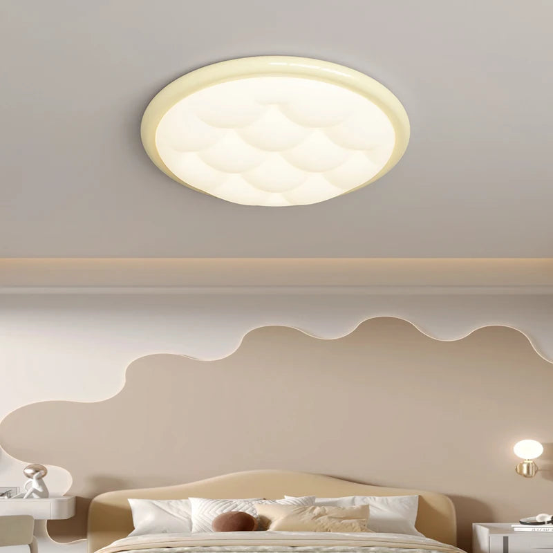 plafonnier moderne simple style crème bulle protection des yeux - vue 5 sur 12