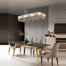 lustre led dimmable rond rectangulaire en cristal