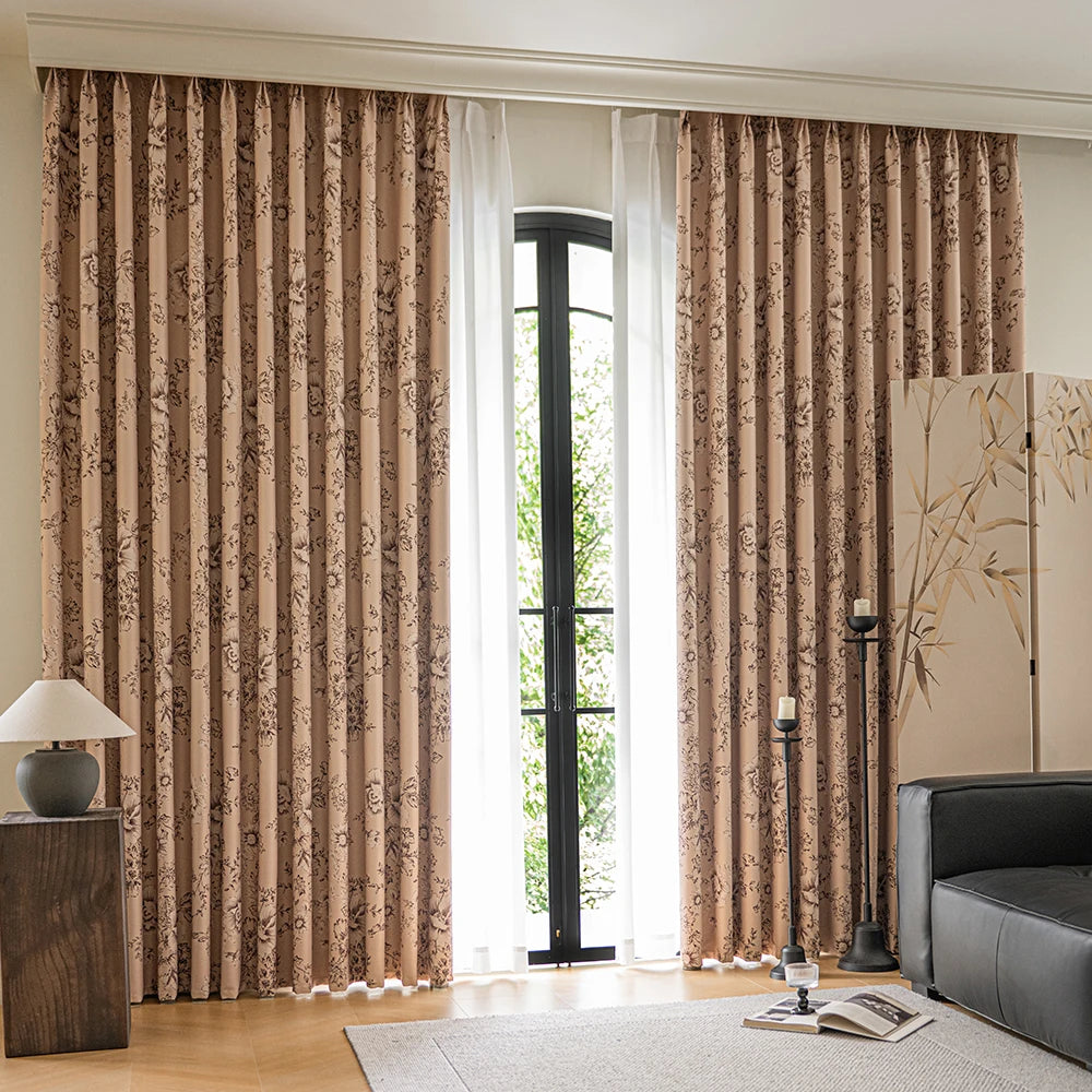 Rideau occultant floral thermique pour chambre salon moderne - vue 1 sur 7