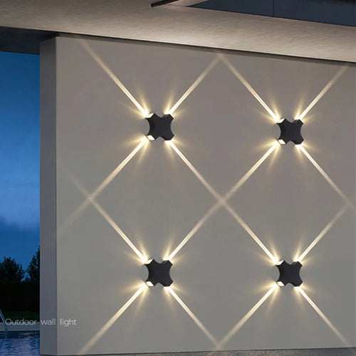 applique murale led étroite à quatre faisceaux pour éclairage extérieur jardin - vue 6 sur 6