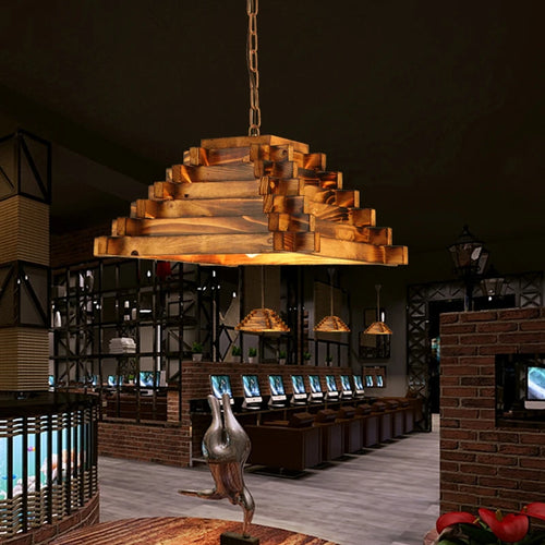 suspension en bois style nordique pour restaurants cafés et bars - vue 5 sur 10