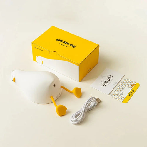 veilleuse canard en silicone rechargeable usb dimmable cadeau anniversaire - vue 4 sur 8
