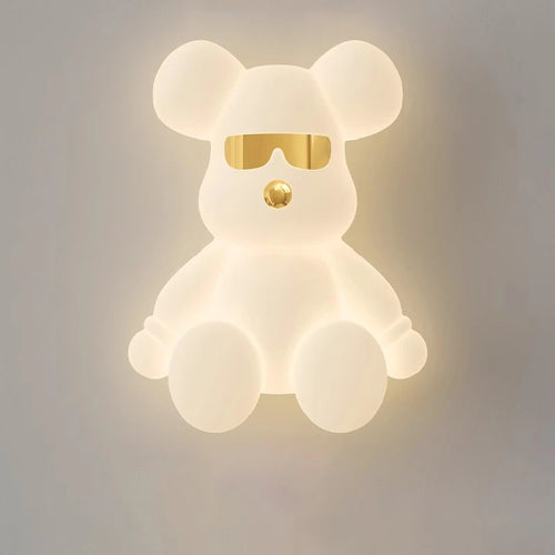 plafonnier ours blanc design moderne pour chambre d'enfant - vue 7 sur 12