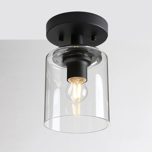 Plafonnier avec abat-jour en verre transparent - vue 3 sur 10
