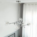 lustre en verre clair style bauhaus pour hôtel