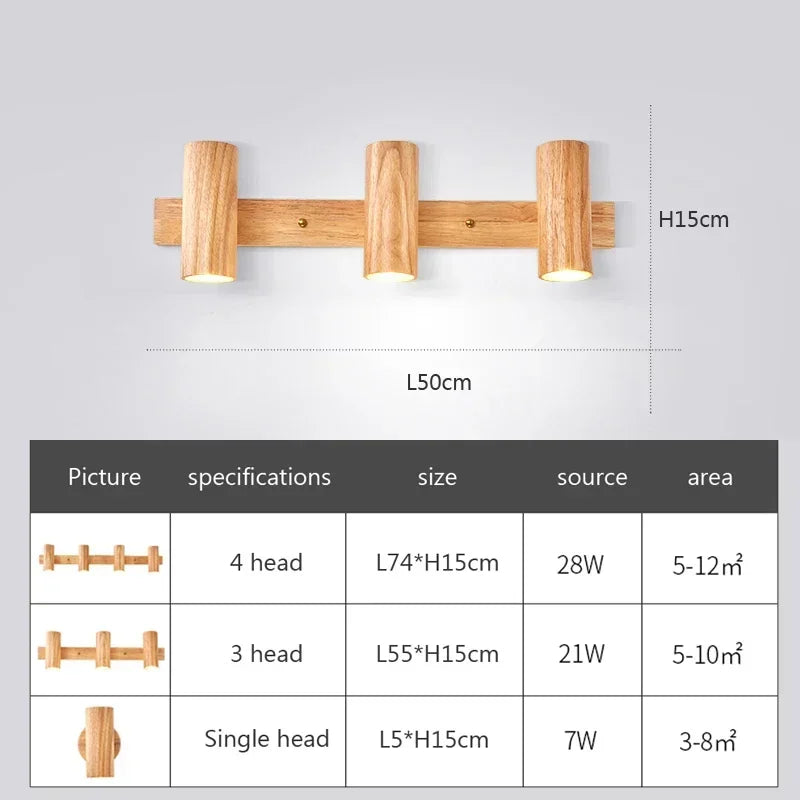 applique murale en bois nordique à led design moderne pour intérieur - vue 6 sur 10