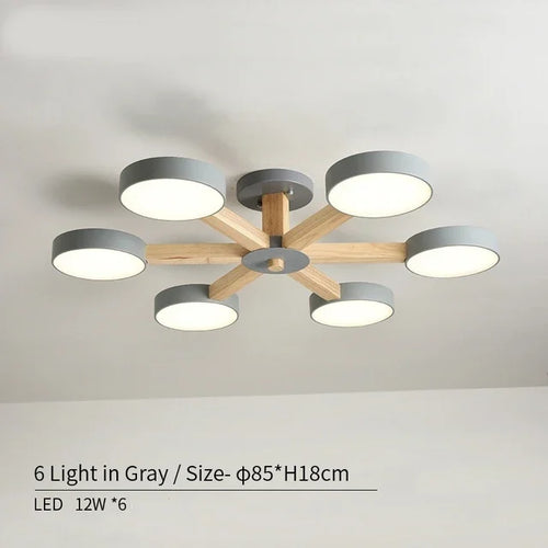 plafonnier moderne en bois à éclairage led pour décoration intérieure - vue 11 sur 15