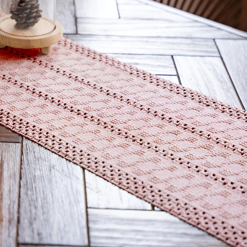 Chemin de table brodé style français franges déco - vue 6 sur 6