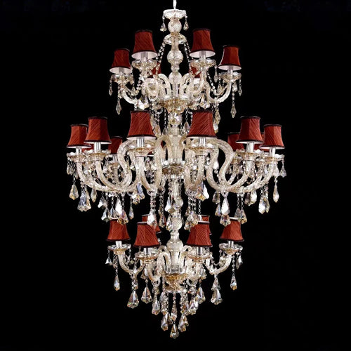lustre en cristal léger design pour escalier moderne - vue 4 sur 8