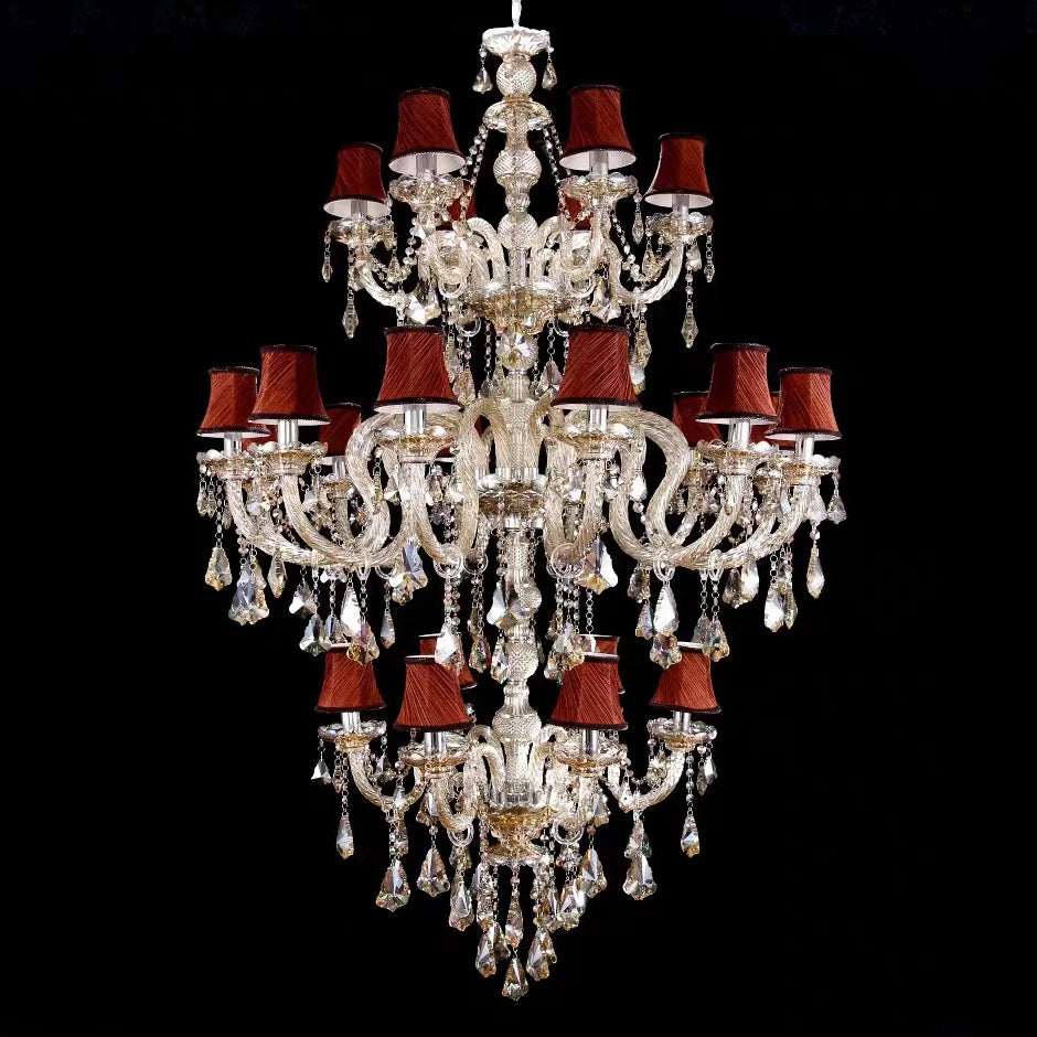 lustre en cristal léger design pour escalier moderne - vue 3 sur 8