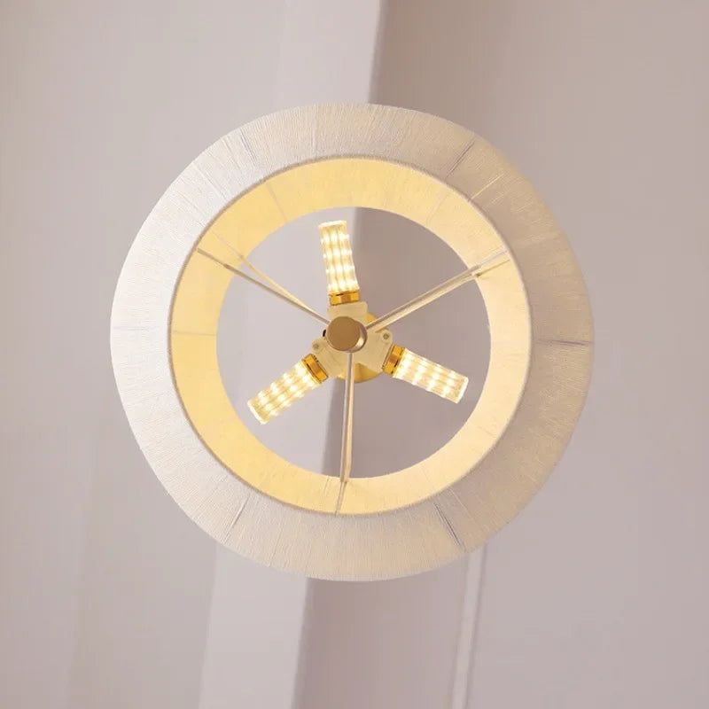 suspension décorative en tissu style japonais éclairage led élégant - vue 5 sur 9