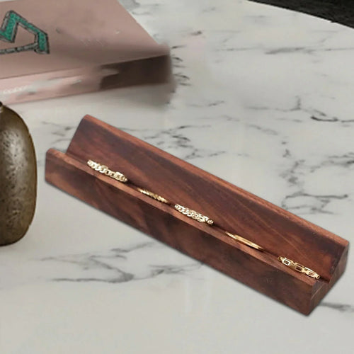 présentoir à bagues en bois vintage pour bijoux - vue 3 sur 9