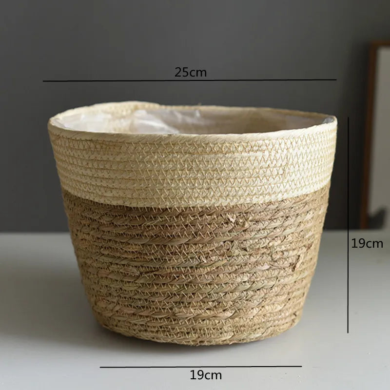 panier en paille pour plantes d'intérieur et d'extérieur - vue 16 sur 28