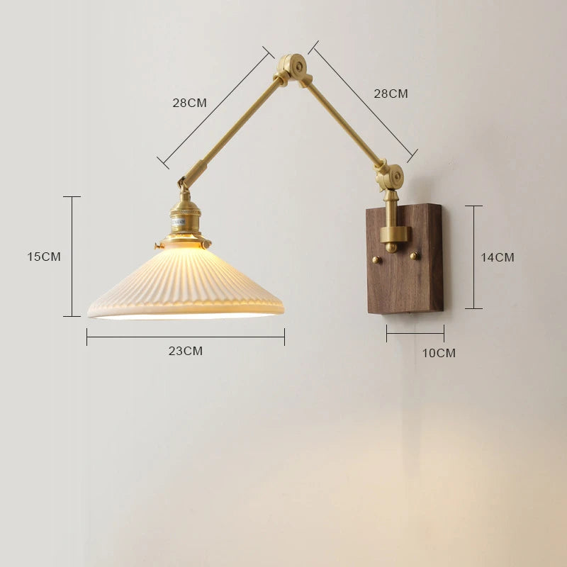 iwhd Applique murale led pivotante en cuivre avec interrupteur à chaîne - vue 17 sur 23