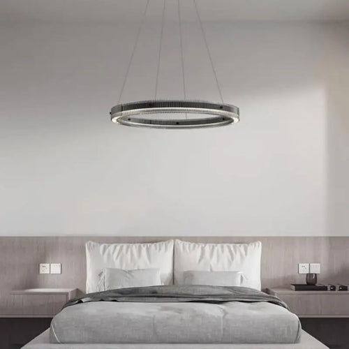 lustre led minimaliste avec anneau moderne et ombre créative - vue 2 sur 13