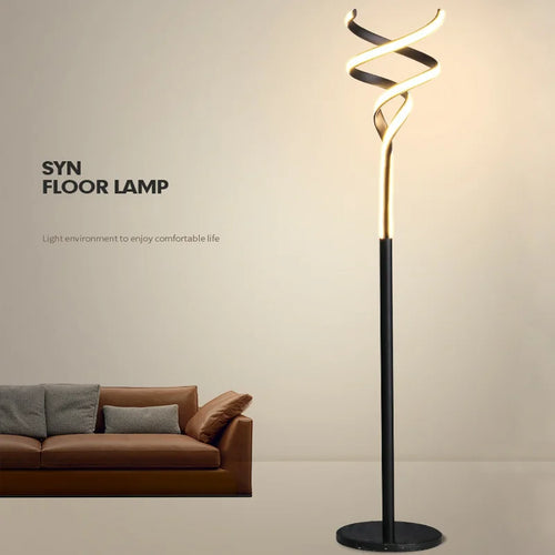 Lampadaire led moderne luxe spirale double télécommande gradation - vue 2 sur 8