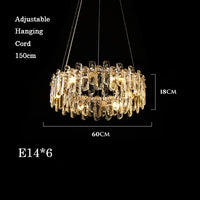 lustre glamour moderne en cristal clair pour intérieur
