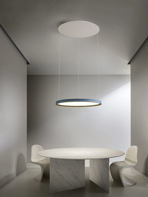 Nordic Modern Minimalist Restaurant Bar, Living Room, Bedroom, Ring Chandelier, Artistic Personality, Real Leather Chandelier - vue 4 sur 10