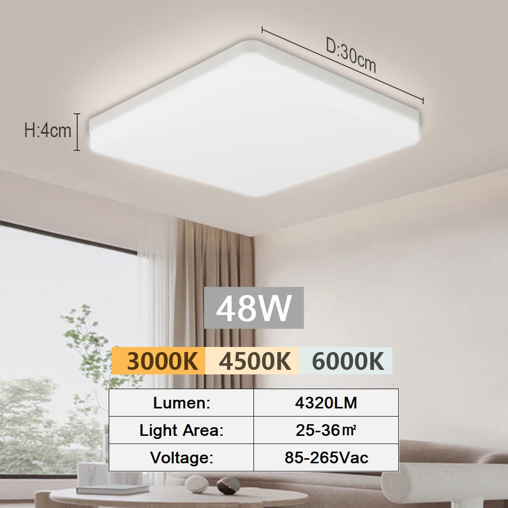 Tuya Smart LED plafonnier App commande vocale Alexa Google télécommande plafonniers carrés salon chambre éclairage - vue 22 sur 22