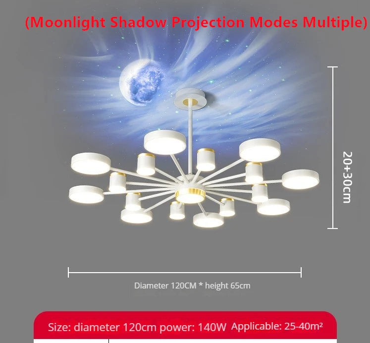 lustre led d'aurores boréales en cristal luxueux suspendu au plafond - vue 16 sur 16
