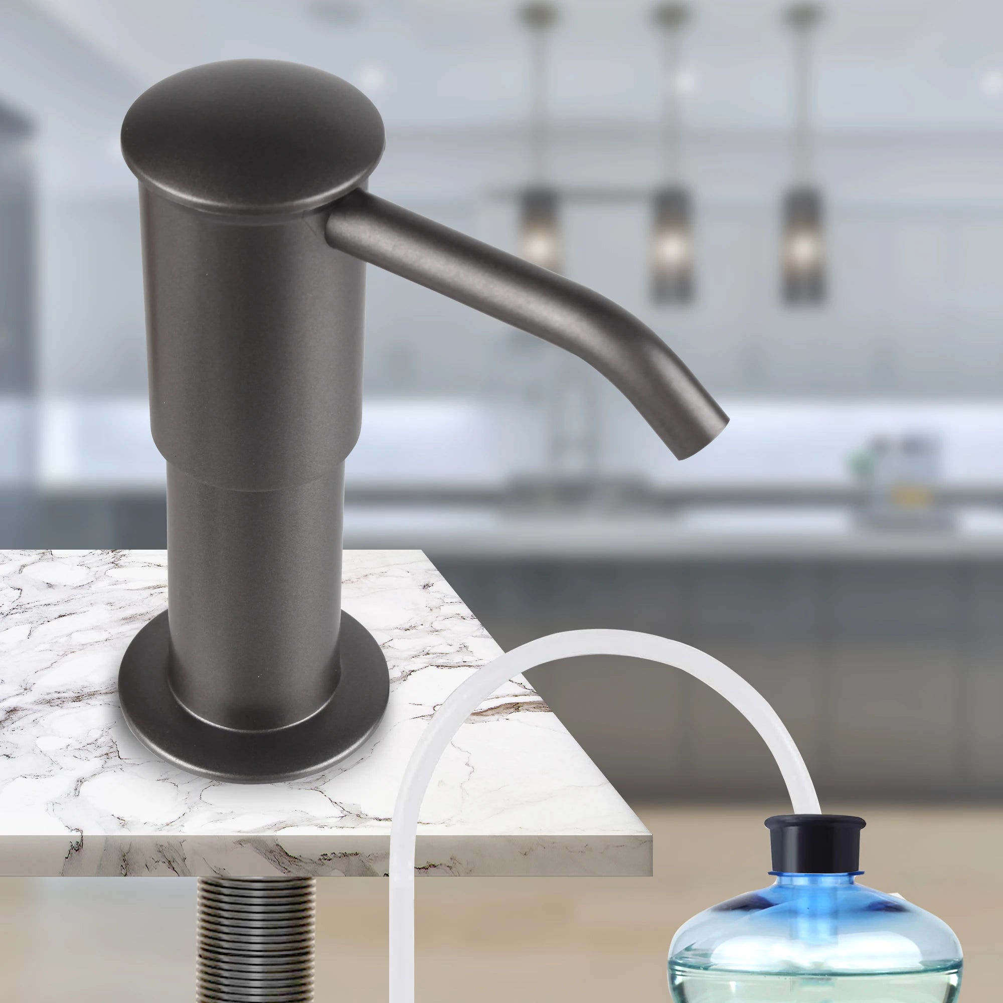 distributeur de savon pour cuisine avec tube d'extension intégré - vue 1 sur 9