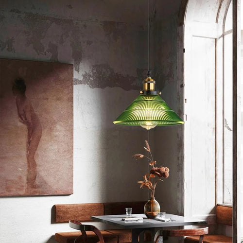 suspension en verre à rayures pour éclairage intérieur décoratif - vue 3 sur 8