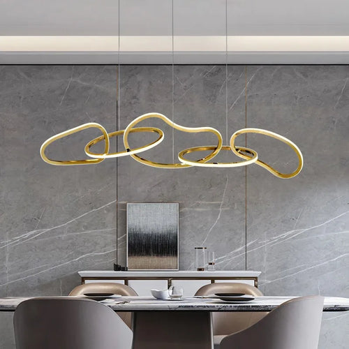 lustre moderne simple nordique luxe en acier inoxydable galvanisé - vue 2 sur 10