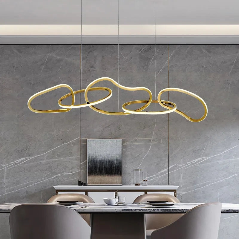 lustre moderne simple nordique luxe en acier inoxydable galvanisé - vue 1 sur 10