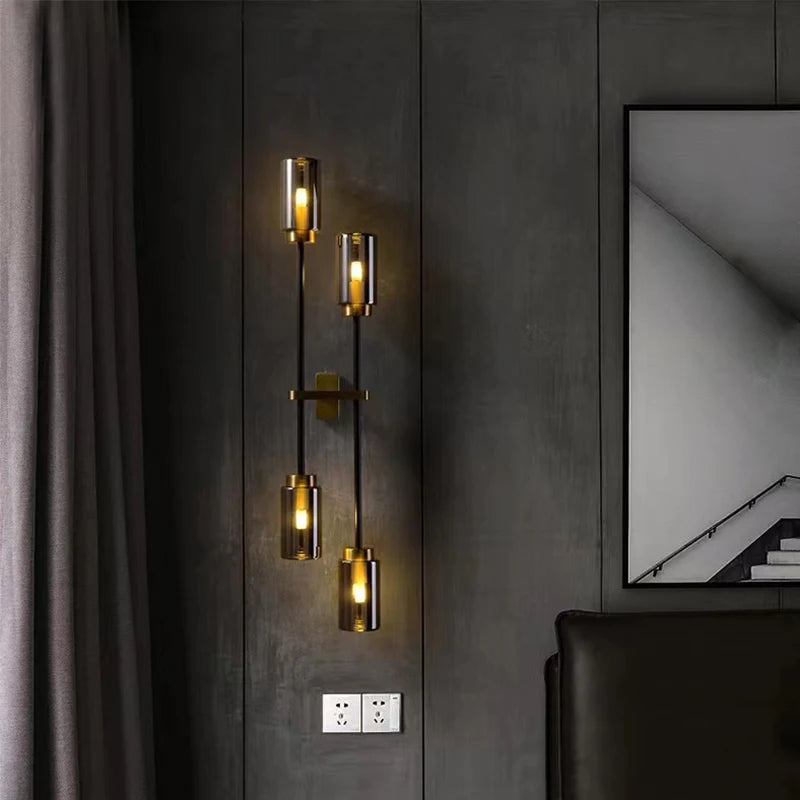 Applique murale moderne en verre noir - vue 3 sur 8