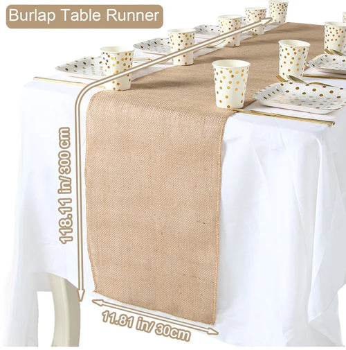 Chemin de table en lin style champetre rustique